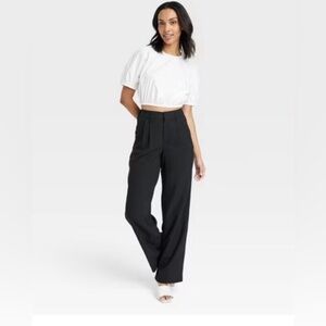 A New Day Black High Rise Wide Leg Trousers - Size 6 - NWT